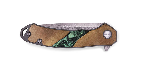 EDC Wood+Resin Pocket Knife - Wilbur (Green, 701896)