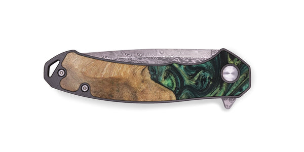 EDC Wood+Resin Pocket Knife - Imani (Green, 701897)