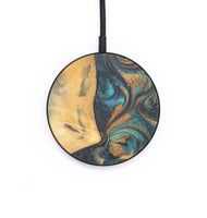 Circle Wood+Resin Wireless Charger - Randal (Teal & Gold, 701908)