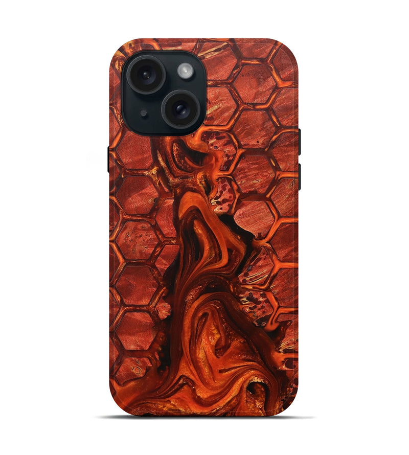 iPhone 15 Wood+Resin Live Edge Phone Case - Lakisha (Pattern, 702090)