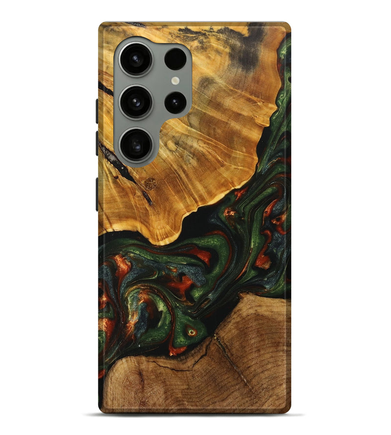 Galaxy S24 Ultra Wood+Resin Live Edge Phone Case - Tanner (Green, 702100)