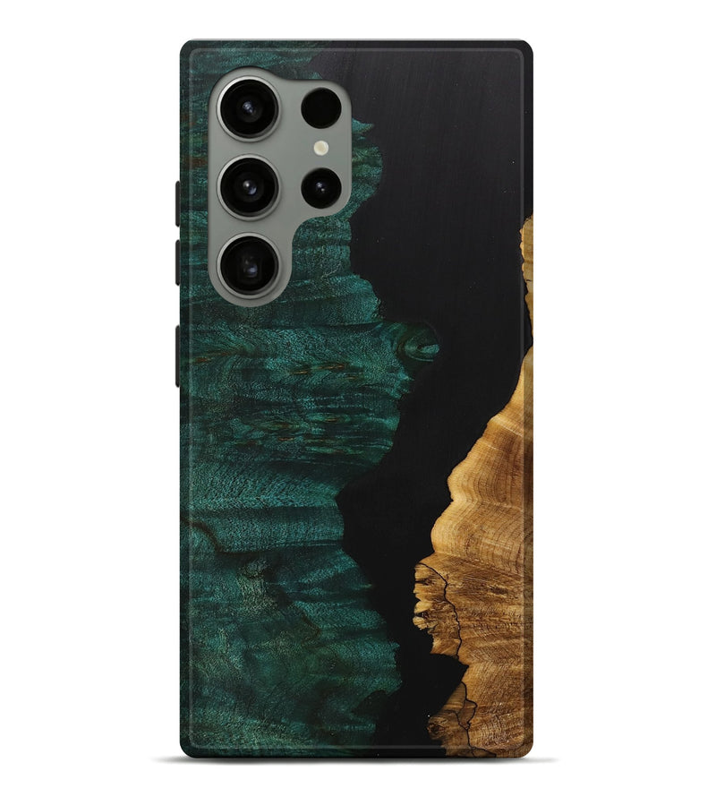 Galaxy S24 Ultra Wood+Resin Live Edge Phone Case - Adalyn (Pure Black, 702114)