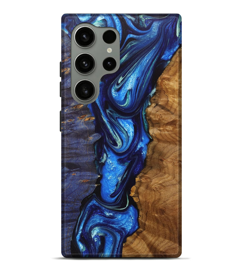 Galaxy S24 Ultra Wood+Resin Live Edge Phone Case - Leroy (Blue, 702120)