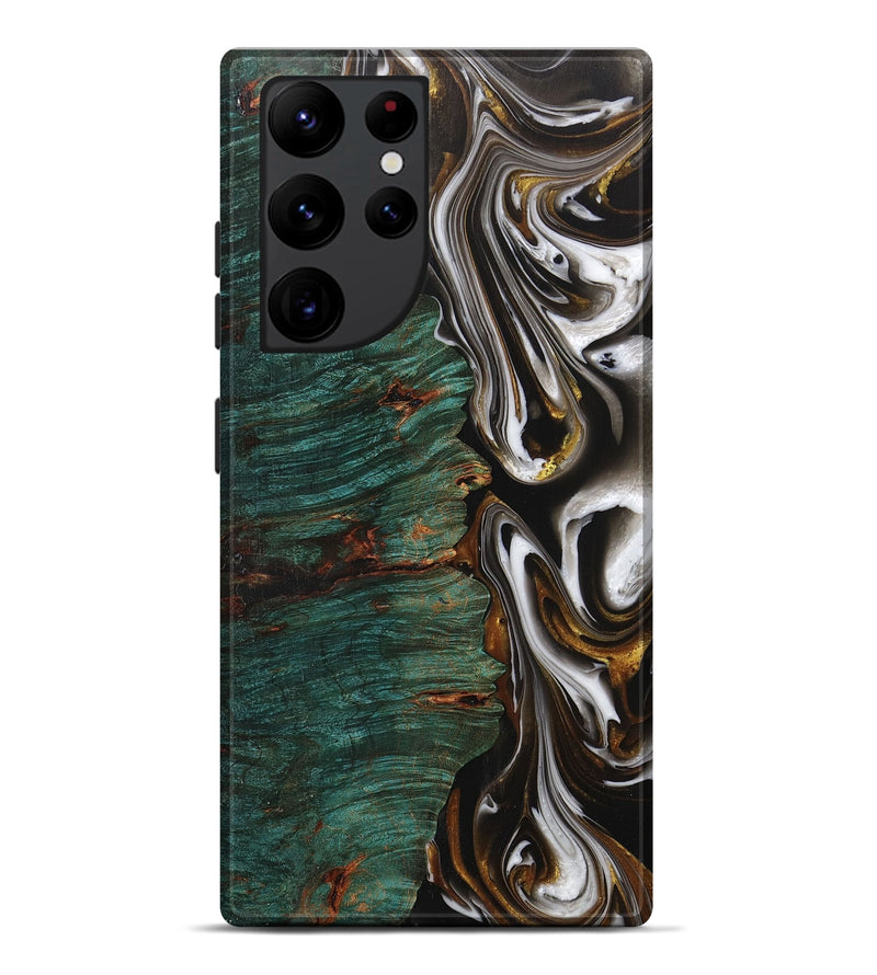 Galaxy S22 Ultra Wood+Resin Live Edge Phone Case - Albert (Black & White, 702124)
