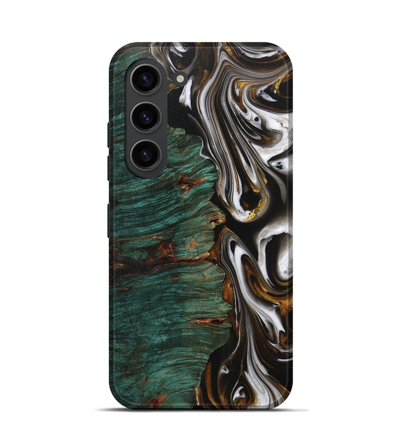 Galaxy S23 Wood+Resin Live Edge Phone Case - Albert (Black & White, 702124)