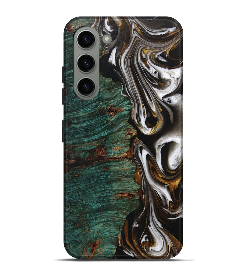 Galaxy S23 Plus Wood+Resin Live Edge Phone Case - Albert (Black & White, 702124)