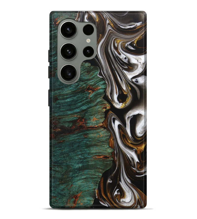 Galaxy S24 Ultra Wood+Resin Live Edge Phone Case - Albert (Black & White, 702124)