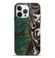 iPhone 15 Pro Max Wood+Resin Live Edge Phone Case - Albert (Black & White, 702124)