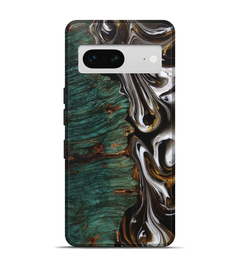 Pixel 7 Wood+Resin Live Edge Phone Case - Albert (Black & White, 702124)