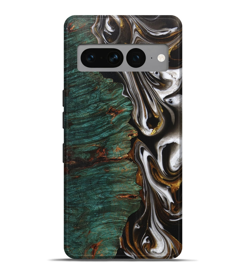 Pixel 7 Pro Wood+Resin Live Edge Phone Case - Albert (Black & White, 702124)