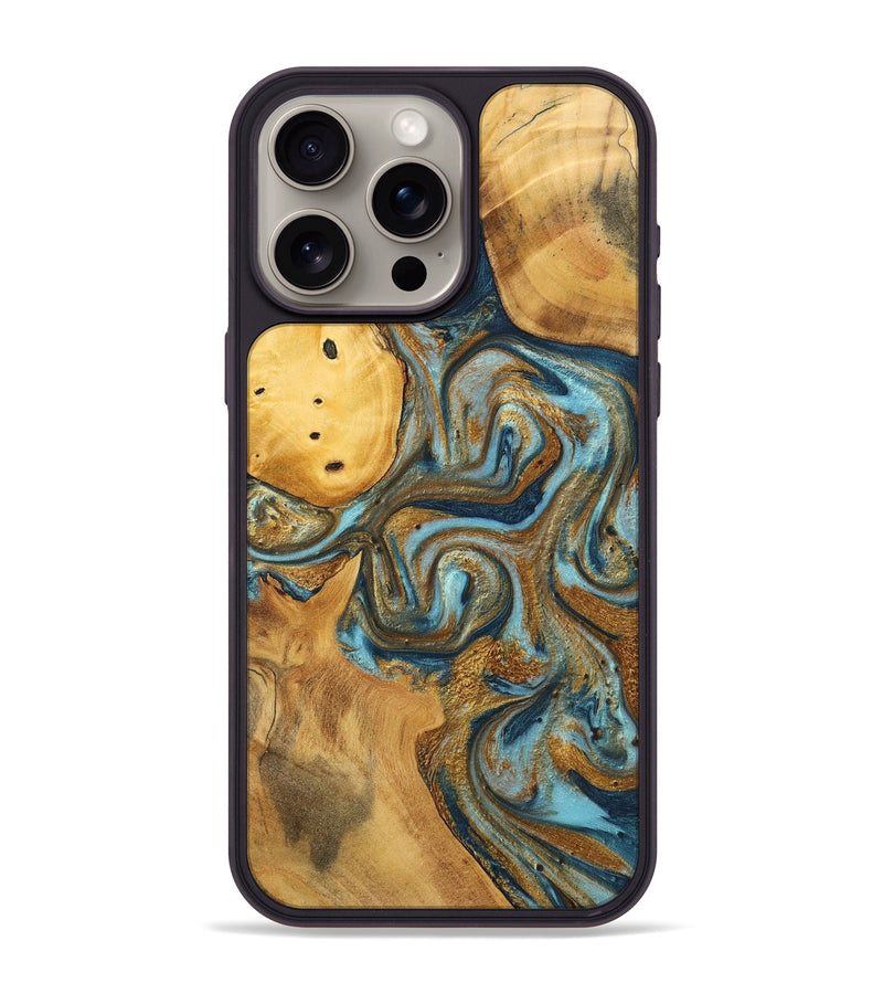 iPhone 15 Pro Max Wood+Resin Phone Case - Archie (Mosaic, 702155)