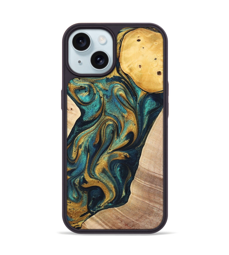 iPhone 15 Wood+Resin Phone Case - Sondra (Mosaic, 702162)
