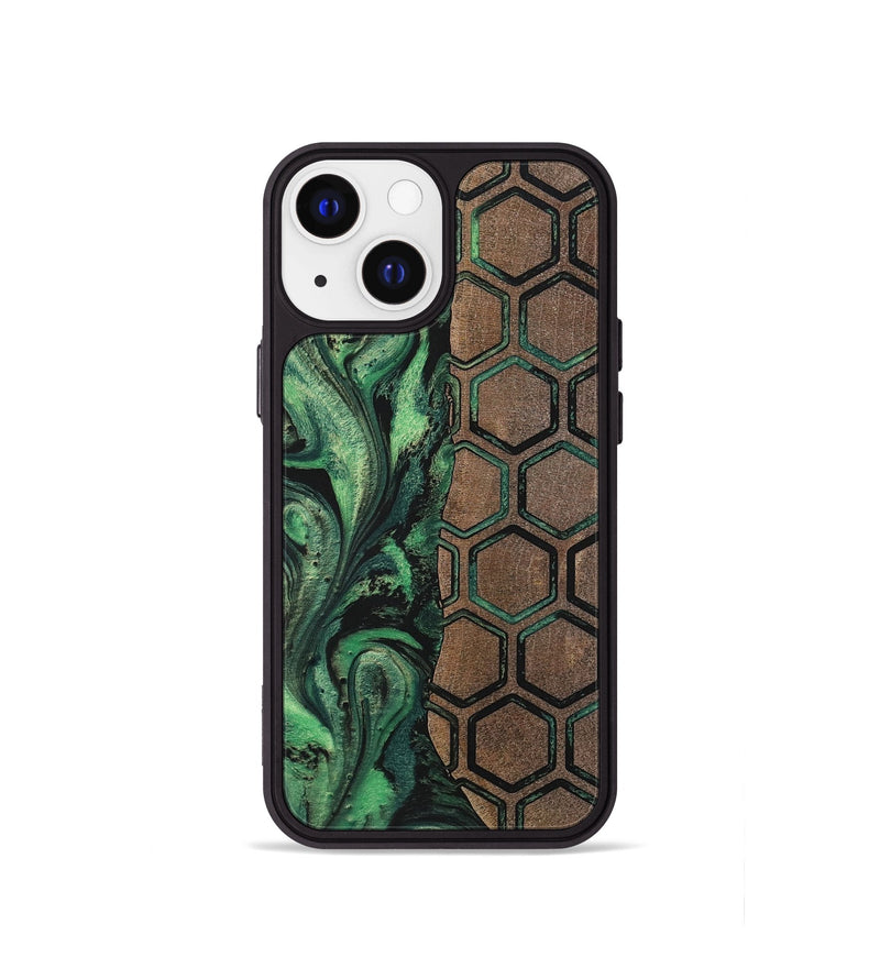 iPhone 13 mini Wood+Resin Phone Case - Edward (Pattern, 702188)