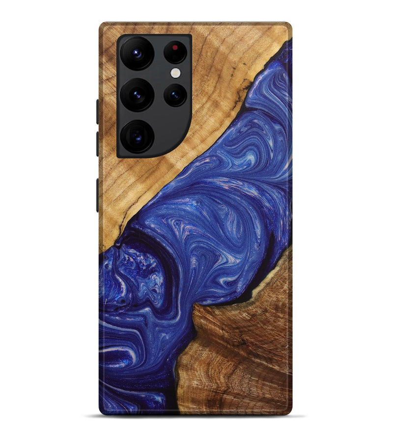 Galaxy S22 Ultra Wood+Resin Live Edge Phone Case - Cathleen (Blue, 702233)