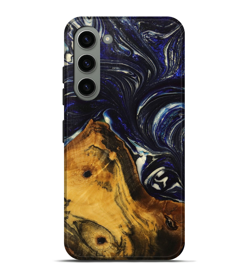 Galaxy S23 Plus Wood+Resin Live Edge Phone Case - Nash (Blue, 702235)