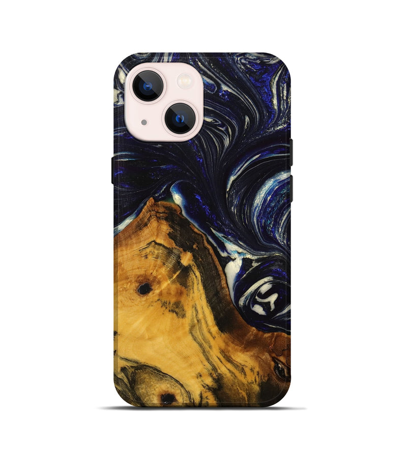 iPhone 13 mini Wood+Resin Live Edge Phone Case - Nash (Blue, 702235)