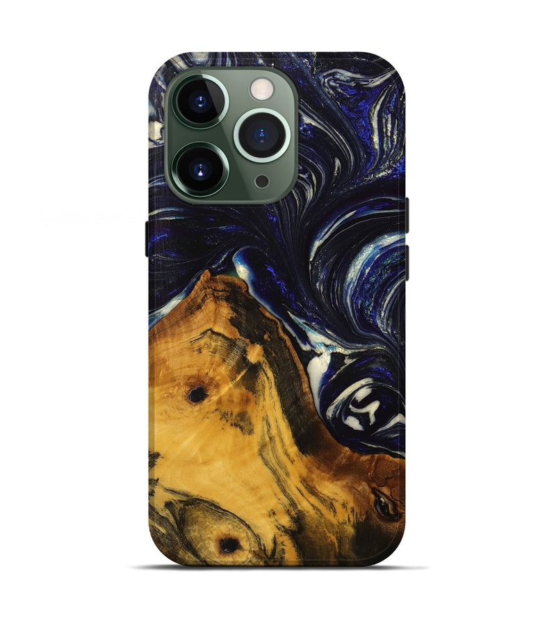 iPhone 13 Pro Wood+Resin Live Edge Phone Case - Nash (Blue, 702235)