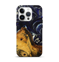 iPhone 15 Pro Wood+Resin Live Edge Phone Case - Nash (Blue, 702235)