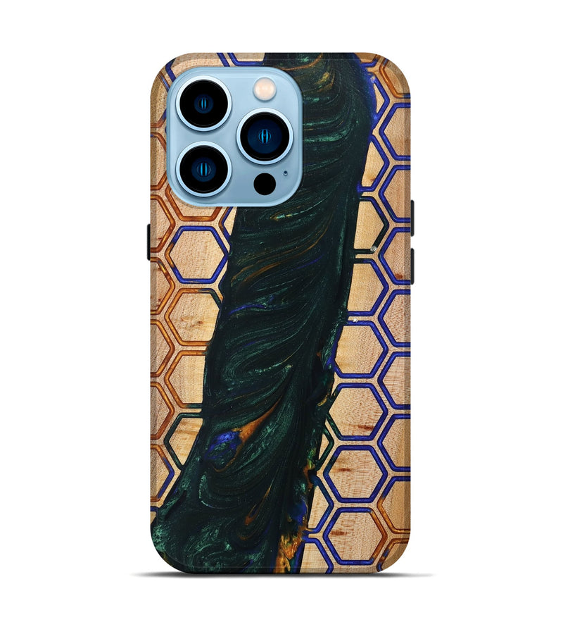 iPhone 14 Pro Wood+Resin Live Edge Phone Case - Shaniqua (Pattern, 702237)