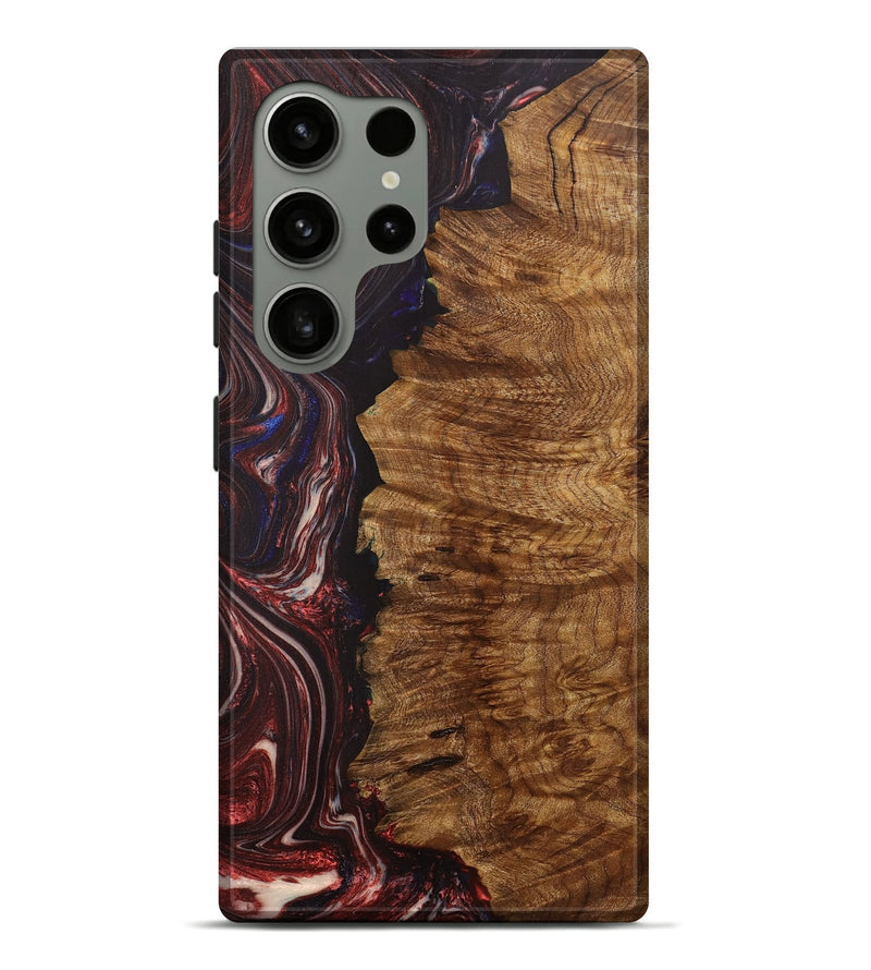 Galaxy S24 Ultra Wood+Resin Live Edge Phone Case - Therese (Red, 702240)