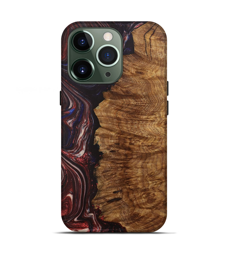 iPhone 13 Pro Wood+Resin Live Edge Phone Case - Therese (Red, 702240)