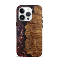iPhone 15 Pro Wood+Resin Live Edge Phone Case - Therese (Red, 702240)