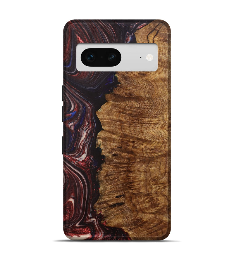 Pixel 7 Wood+Resin Live Edge Phone Case - Therese (Red, 702240)
