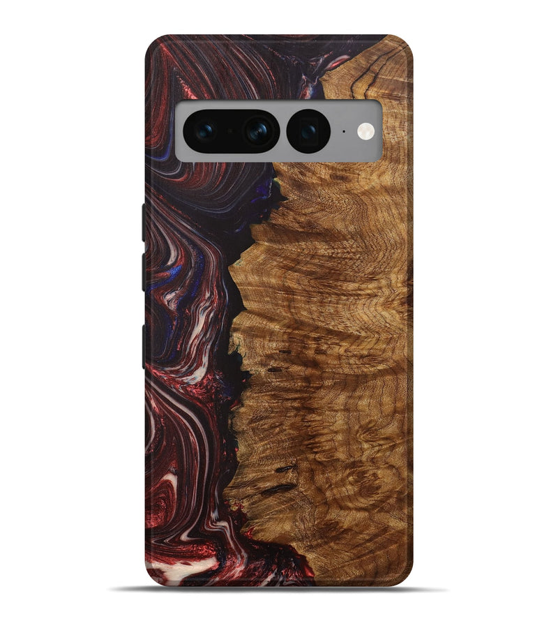 Pixel 7 Pro Wood+Resin Live Edge Phone Case - Therese (Red, 702240)