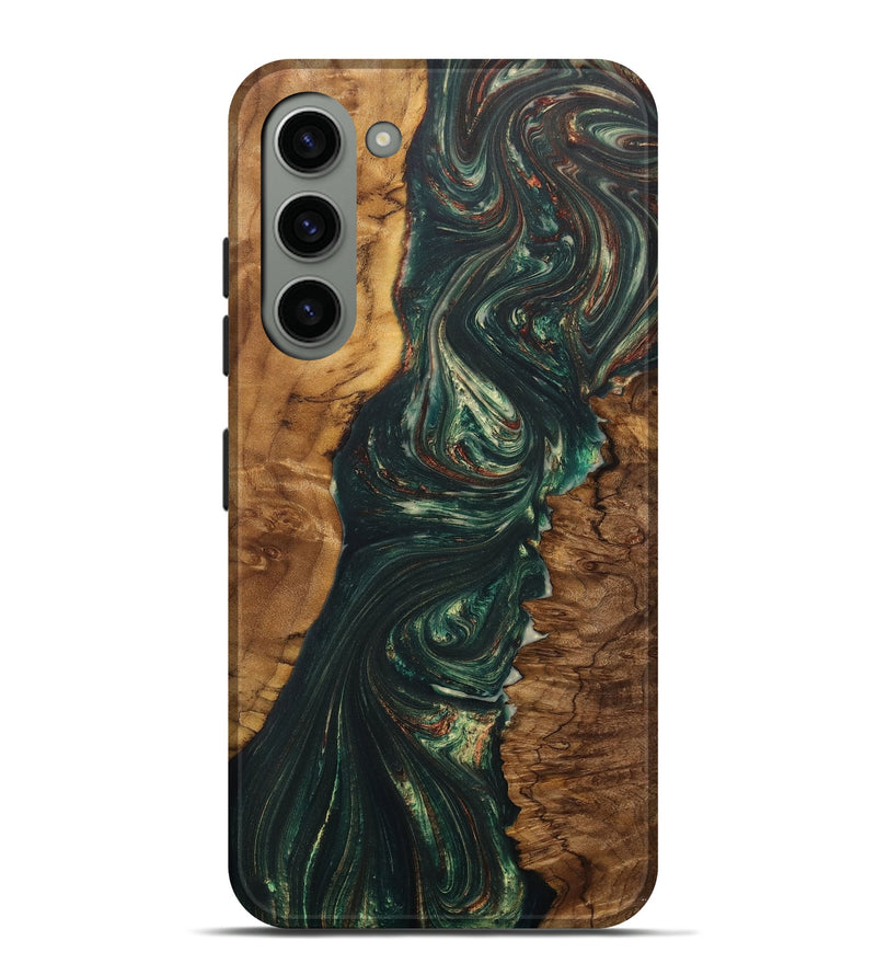 Galaxy S23 Plus Wood+Resin Live Edge Phone Case - Trevon (Green, 702243)