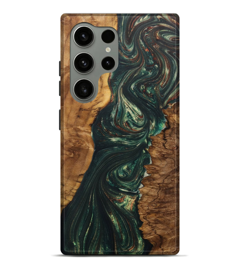 Galaxy S24 Ultra Wood+Resin Live Edge Phone Case - Trevon (Green, 702243)