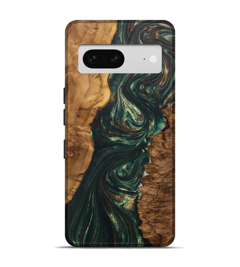 Pixel 7 Wood+Resin Live Edge Phone Case - Trevon (Green, 702243)
