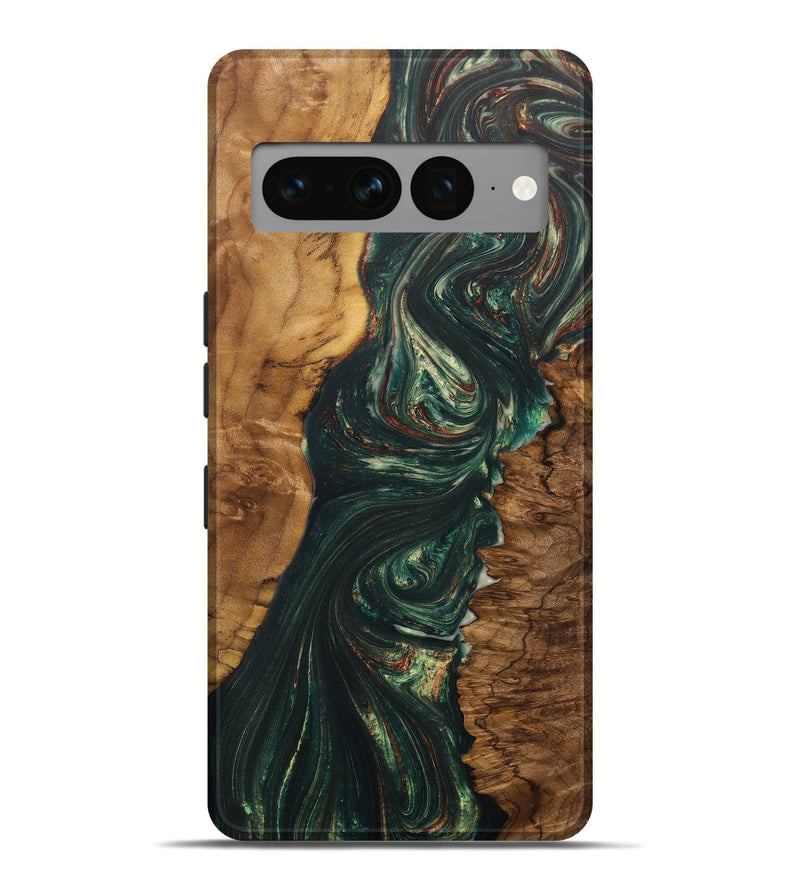 Pixel 7 Pro Wood+Resin Live Edge Phone Case - Trevon (Green, 702243)