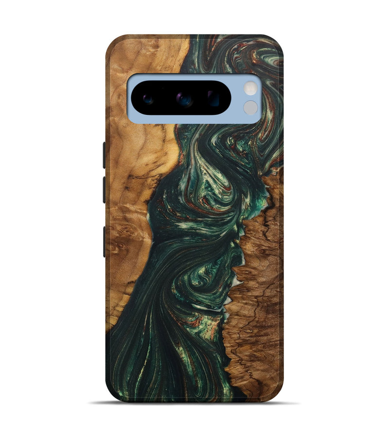 Pixel 8 Pro Wood+Resin Live Edge Phone Case - Trevon (Green, 702243)