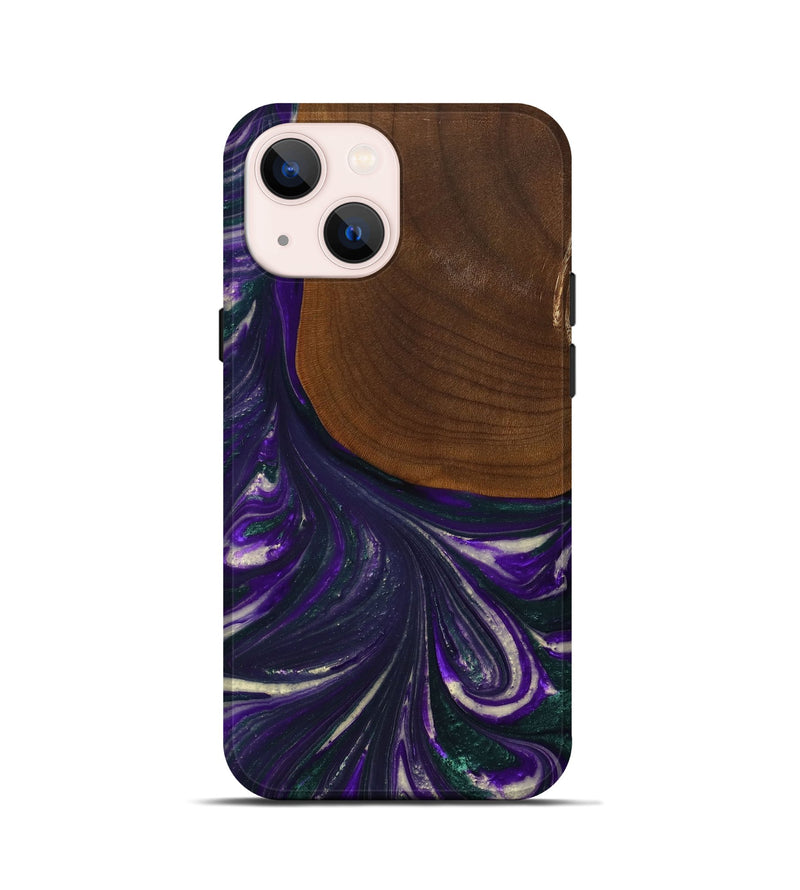 iPhone 13 mini Wood+Resin Live Edge Phone Case - Katina (Purple, 702247)