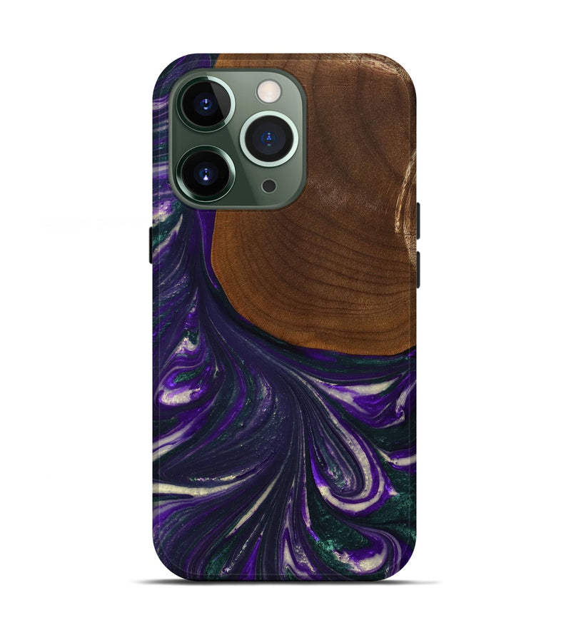 iPhone 13 Pro Wood+Resin Live Edge Phone Case - Katina (Purple, 702247)