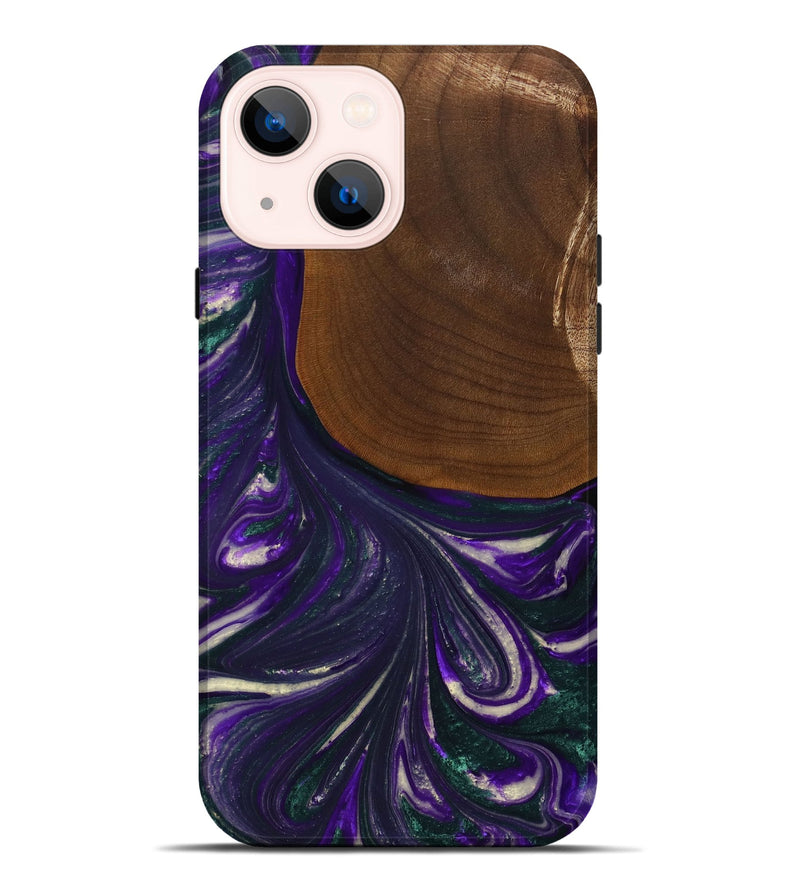 iPhone 14 Plus Wood+Resin Live Edge Phone Case - Katina (Purple, 702247)