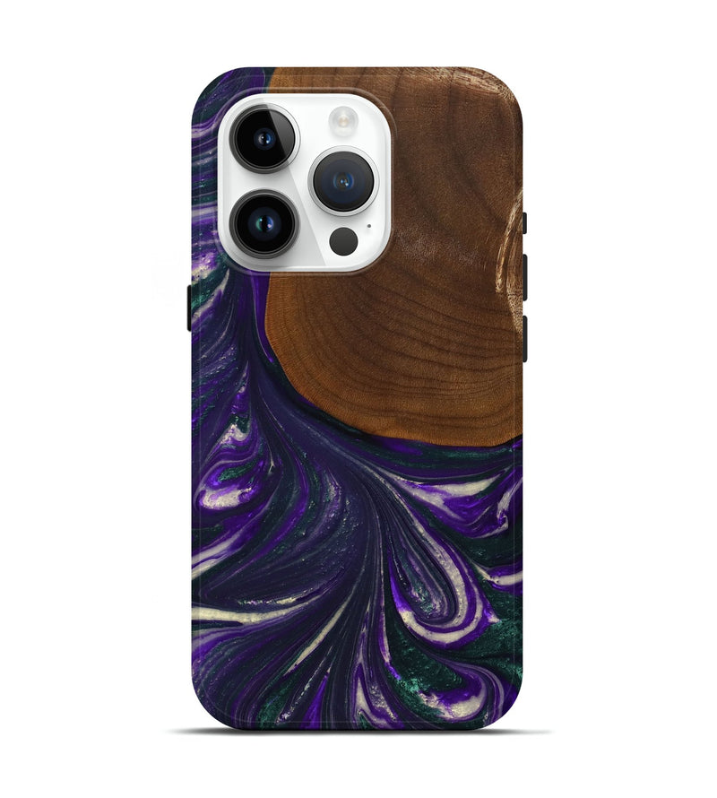 iPhone 15 Pro Wood+Resin Live Edge Phone Case - Katina (Purple, 702247)