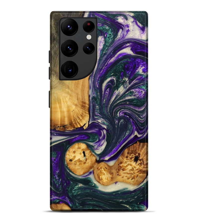 Galaxy S22 Ultra Wood+Resin Live Edge Phone Case - Merle (Purple, 702248)