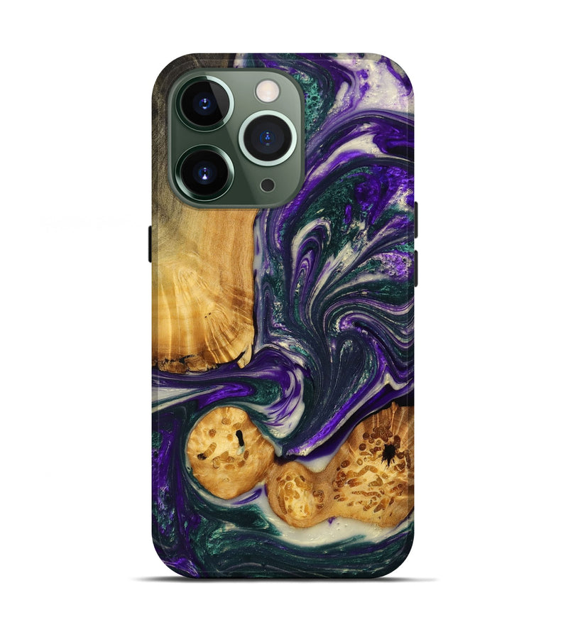 iPhone 13 Pro Wood+Resin Live Edge Phone Case - Merle (Purple, 702248)