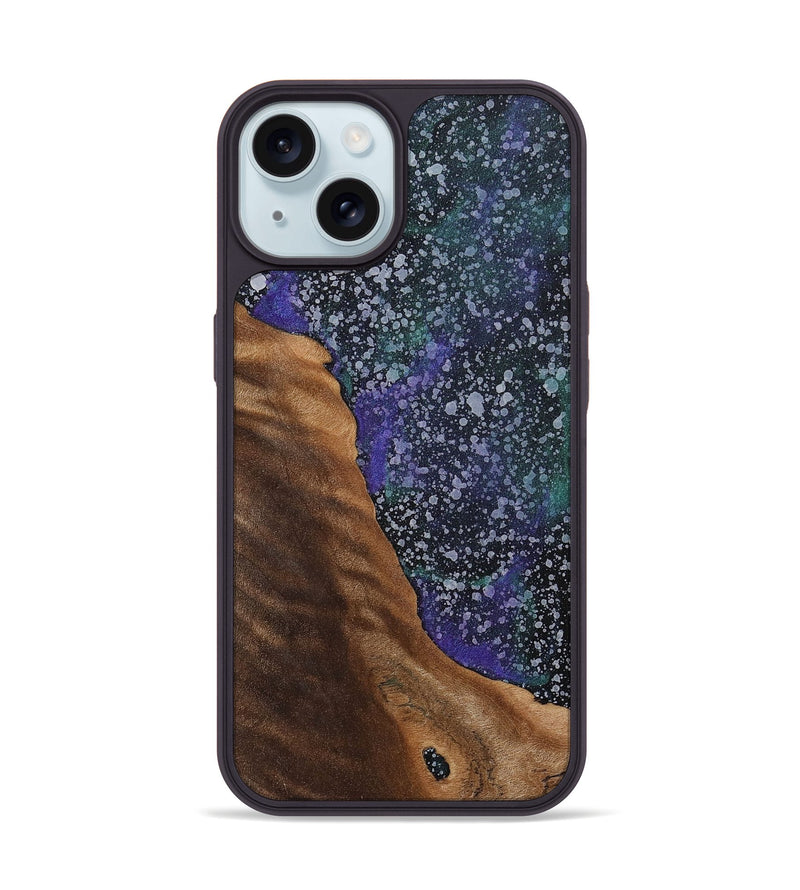 iPhone 15 Wood+Resin Phone Case - Zayn (Cosmos, 702263)