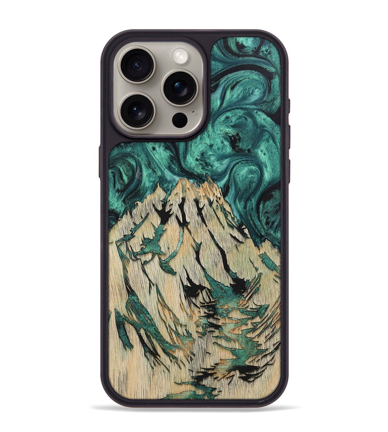 iPhone 15 Pro Max Wood+Resin Phone Case - Krystal (Pattern, 702271)