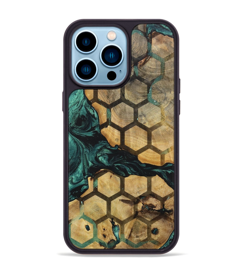 iPhone 14 Pro Max Wood+Resin Phone Case - Brendon (Pattern, 702276)