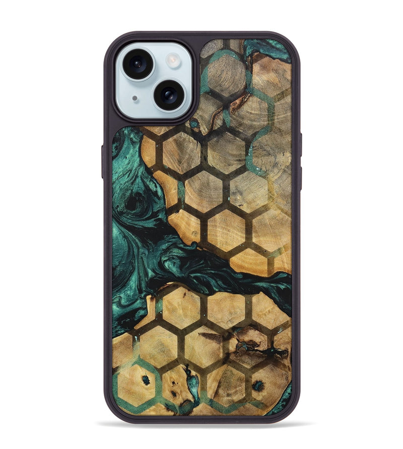 iPhone 15 Plus Wood+Resin Phone Case - Brendon (Pattern, 702276)