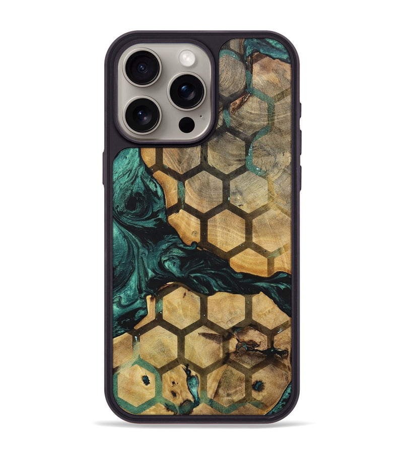 iPhone 15 Pro Max Wood+Resin Phone Case - Brendon (Pattern, 702276)