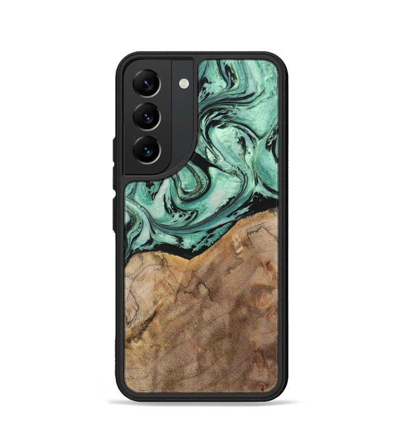 Galaxy S22 Wood+Resin Phone Case - Rickey (Green, 702284)