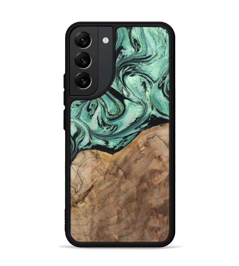 Galaxy S22 Plus Wood+Resin Phone Case - Rickey (Green, 702284)