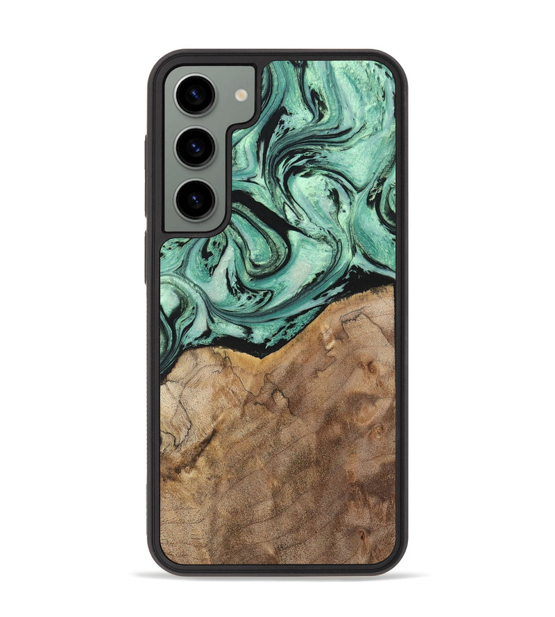 Galaxy S23 Plus Wood+Resin Phone Case - Rickey (Green, 702284)