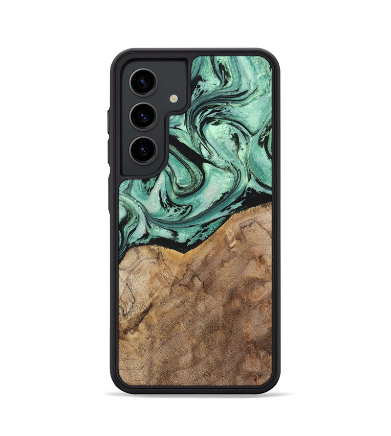 Galaxy S24 Wood+Resin Phone Case - Rickey (Green, 702284)