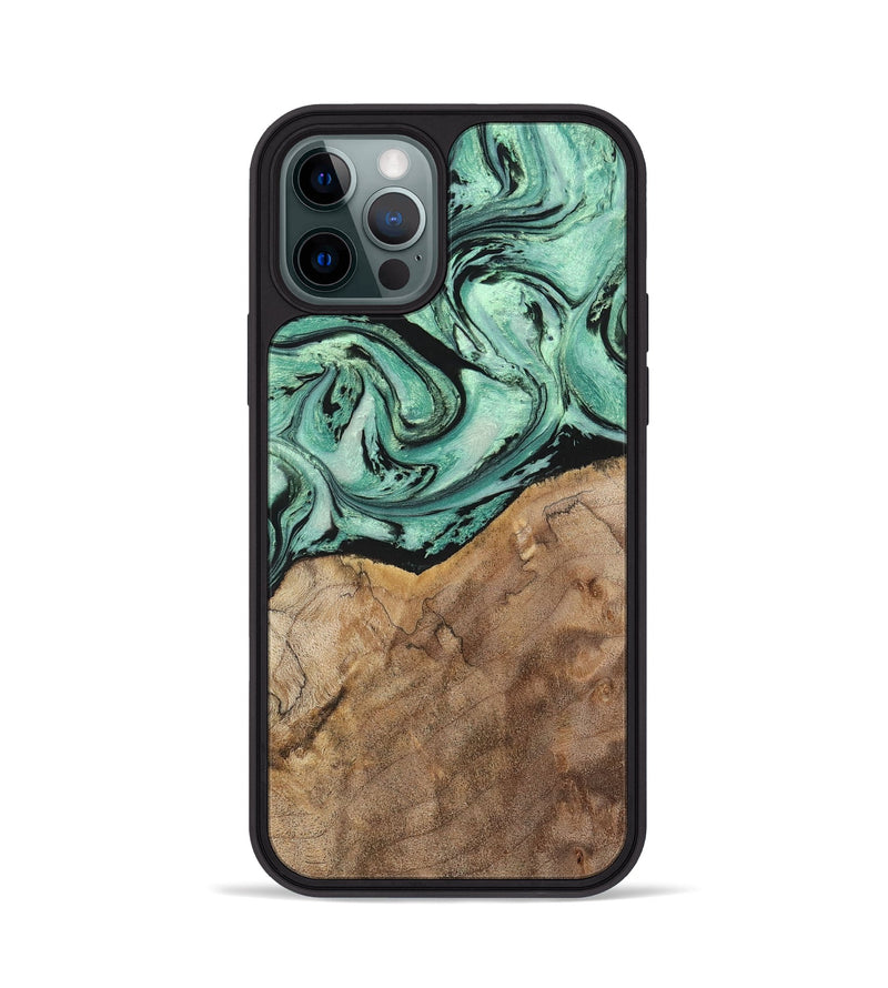iPhone 12 Pro Wood+Resin Phone Case - Rickey (Green, 702284)