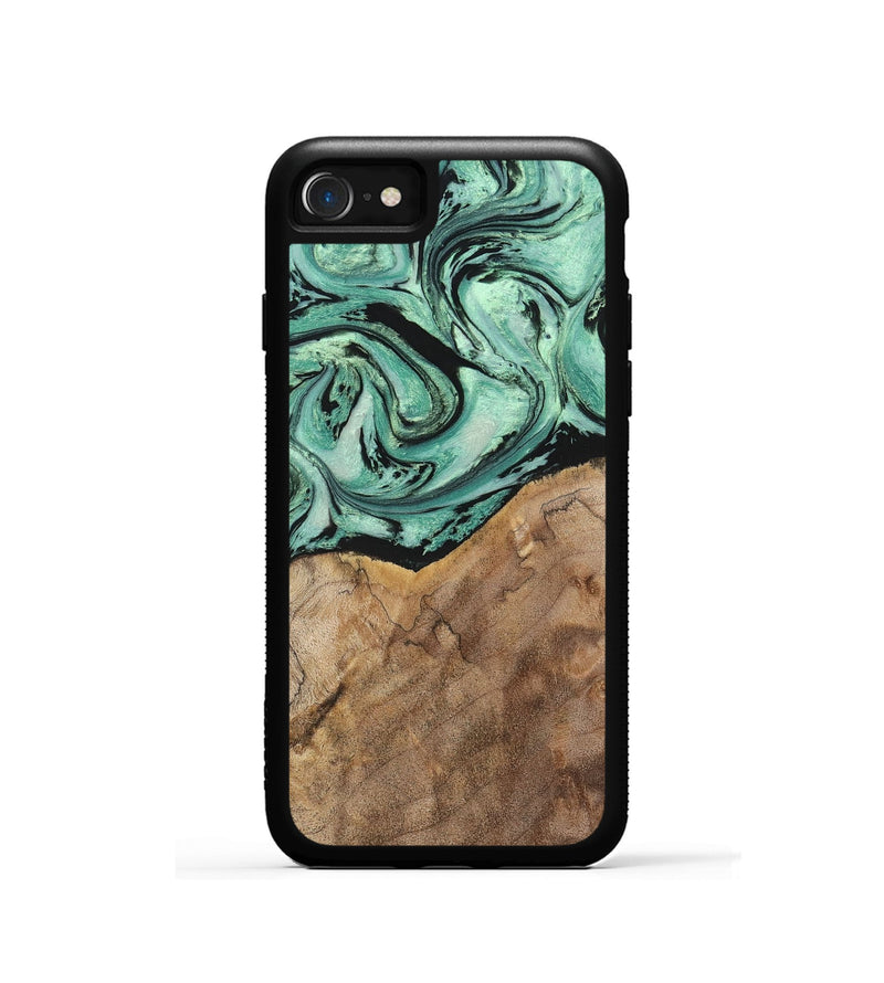 iPhone SE Wood+Resin Phone Case - Rickey (Green, 702284)